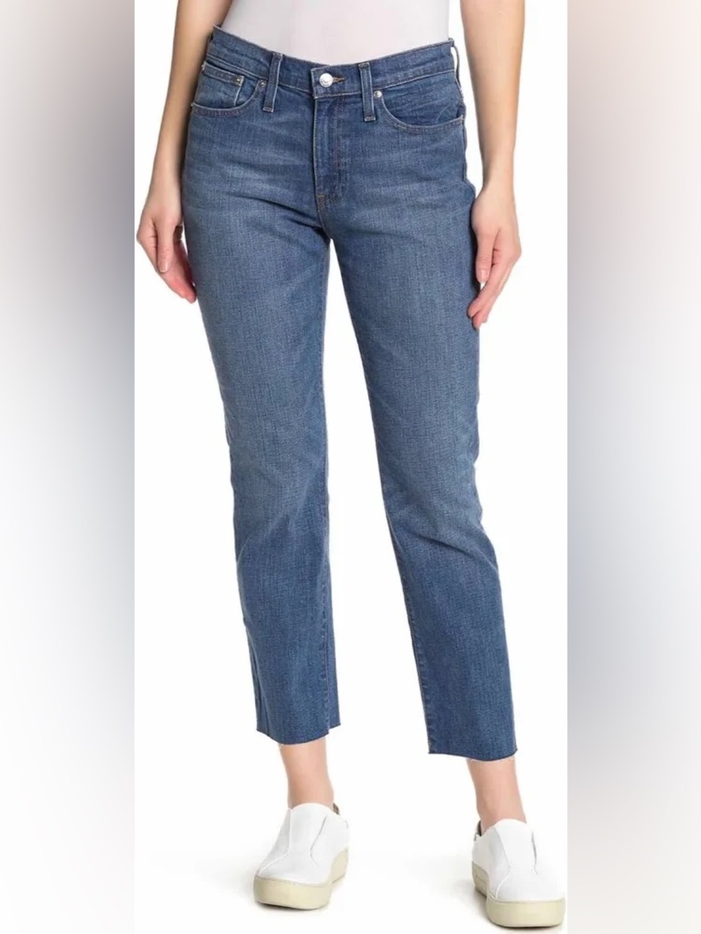 J Crew slim broken in boyfriend cigarette jeans Classic Blue denim capsule 35